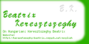 beatrix keresztszeghy business card